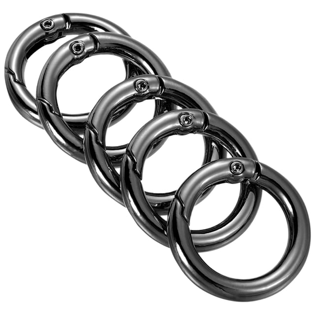 Unique Bargains Boucle à Ressort Ronde en Alliage de Zinc 25x18x4mm, Noir 5 Pack