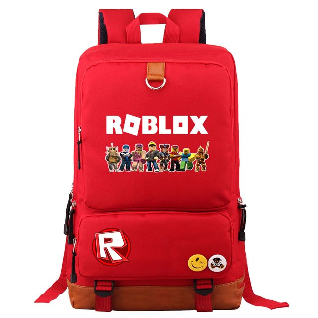Roblox mochila con estampado bidimensional para estudiantes de escuela primaria y secundaria, mochila para hombres y mujeres