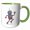 Green/White, variant on 3drose, Funny Running Robot on White. Elegant Robotics Engineering Art Gift, 11oz Magic Transforming Mug