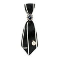 thumbnail image 3 of Women's Neck Tie Narrow Neckties Silky Ribbon Brooch for Uniform Blouse DIY white black, 3 of 8