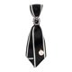 thumbnail image 3 of Broche de lazo para mujer, elegante pajarita decorativa para blusa, para estudiantes de escuela. blanco negro, 3 of 9