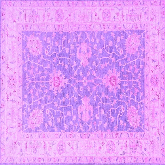 Ahgly Company Indoor Square Oriental Purple Traditional Area Rugs, 6' Square