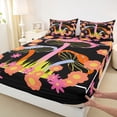 thumbnail image 3 of Homewish Country Fungus Mushroom Full Size Sheets,Colorful Cartoon Flower Bed Sheets,Orange Black Sheet Sets For Children,Breathable Home Decor,4pcs, 3 of 7