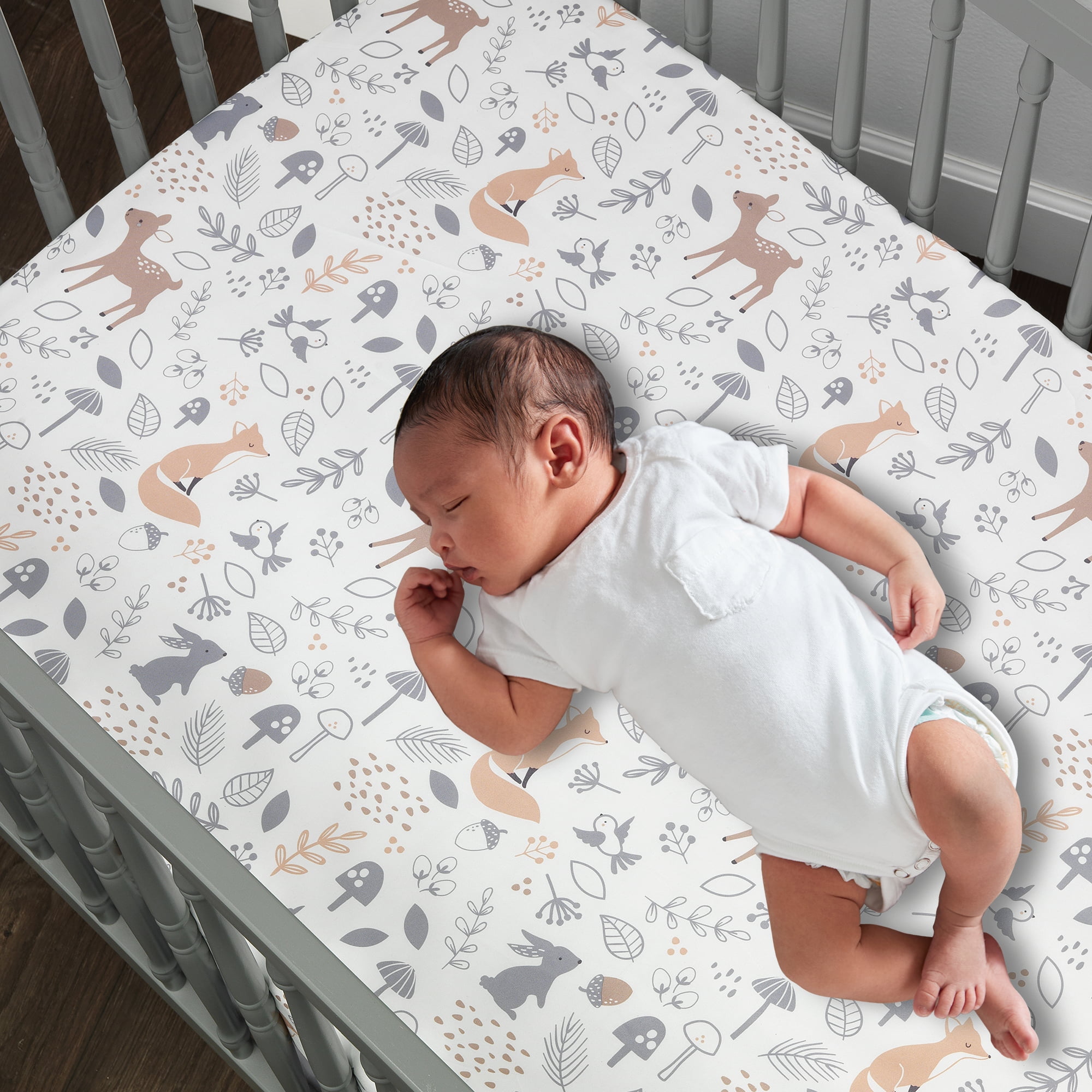 Bedtime Originals Deer Park 3-Piece Crib Bedding Set - Gray, Animals, Woodland
