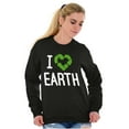 thumbnail image 3 of I Love Earth Reduce Reuse Recycle Unisex Plus Fleece Graphic Sweatshirt Brisco Brands 4X, 3 of 5