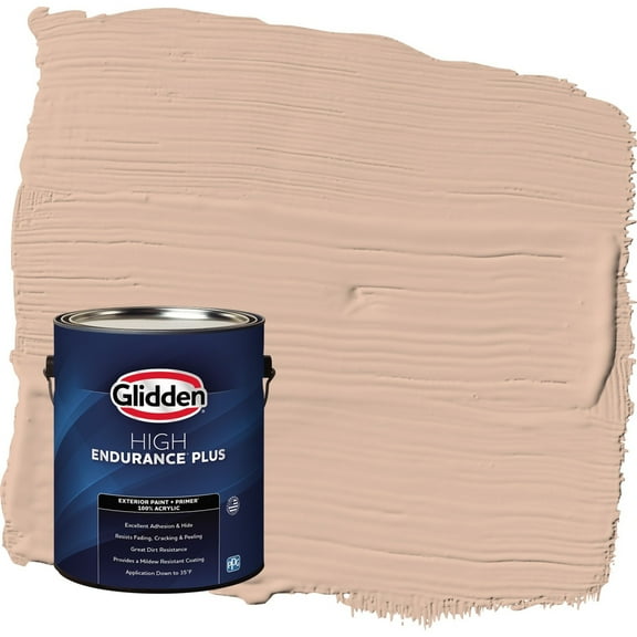 Glidden HEP Cinnamon Ice / Orange Flat Exterior Paint with Primer, 1 Gallon