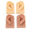 thumbnail image 3 of Lot de 2 paires de modèles d'oreille en silicone réutilisables pour la pratique du piercing, acupuncture 3D, 3 of 4