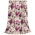 thumbnail image 2 of Honeii Rose Flowers Print Fleece Blanket - Throw Blanket for Bed, Sofa, Couch, Camping, and Travel , Microplush Ultra Soft Warm Blanket-80"x60", 2 of 7