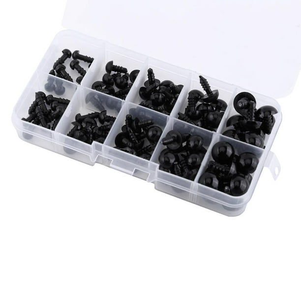 Yeux de sécurité en plastique - pour peluche et amigurumi - 6 mm - Noir x2  - Perles & Co