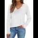 thumbnail image 1 of Camisetas con Cuello en V para Mujer, Blusas de Encaje de Larga, Holgadas, Elegantes e Informales, para Otoño e Invierno, A . XXL, 1 of 8