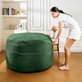 thumbnail image 4 of 4FT Bean Bag Chair, Minimalist Bean Bag with Velvet Cover, Fluffy and Comfy Bean Bag for Adults, Bean Bag Sofa Filled with High-Density Sponge for Gaming (Green), 4 of 10