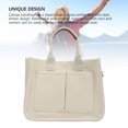 thumbnail image 4 of Handbag, Canvas Shoulder Handbag with Djustable & Removable Single Shoulder Strap Large Capacity Retro Artistic Handbag with Pockets, 4 of 7
