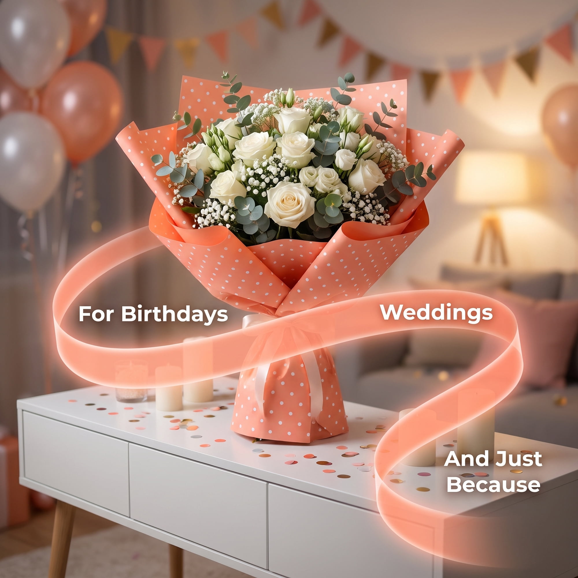 Unique Bargains Waterproof Luxury Matte Gift Wrapping Paper for Bouquets Orange 22" x 22"