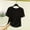 Black, variant on Womens Plain T-Shirt for Women Casual Short Sleeved Shirt Tops Fashionable Crew Neck T Shirt White Size L