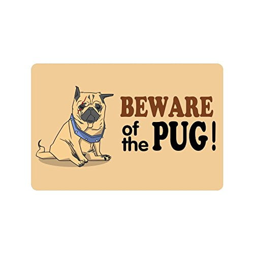 YUSDECOR Funny Saying & Quotes Beware of The Pug Doormat Rug Home Decor  Floor Mat Bath Mat  inch | Walmart Canada