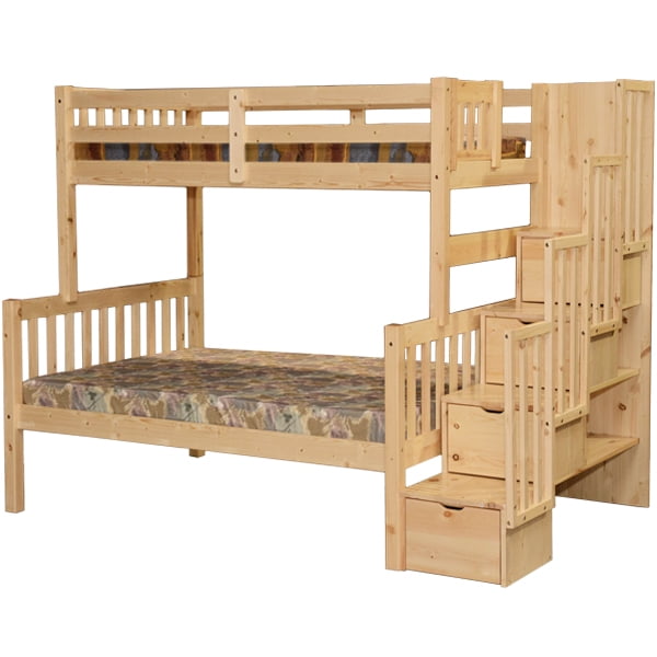 Stairway Twin Over Full Bunk Bed, Full Over Full Bunk Beds With Stairs