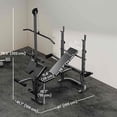 thumbnail image 2 of Soozier Adjustable Weight Bench with Rack – Black Steel Multi-Gym for Home Strength Training, Leg Extension & Preacher Curls – 61" L x 41.7" W, 2 of 7