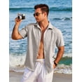 thumbnail image 4 of COOFANDY Men's Western Casual Shirt Button Up Basic Solid Linen Business Shirts, 4 of 6