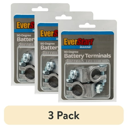 (3 pack) EverStart 10oz Marine Terminal Positive & Negative Right Angle Type