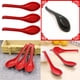 thumbnail image 5 of Juego de 3 cucharas de plástico reutilizables para la cena, cucharas de sopa chinas asiáticas rojas y negras, cucharas grandes con mango largo., 5 of 7
