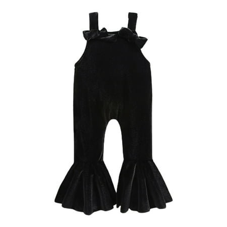 

Girls Jumpsuits Kids Sleeveless Suspenders Christmas Romper Jumpsuit Girls Rompers Black 2-3 Years