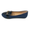thumbnail image 4 of Victoria K Women's Denim Slip-on With Gold Buckle Ballerina Flats, 4 of 6