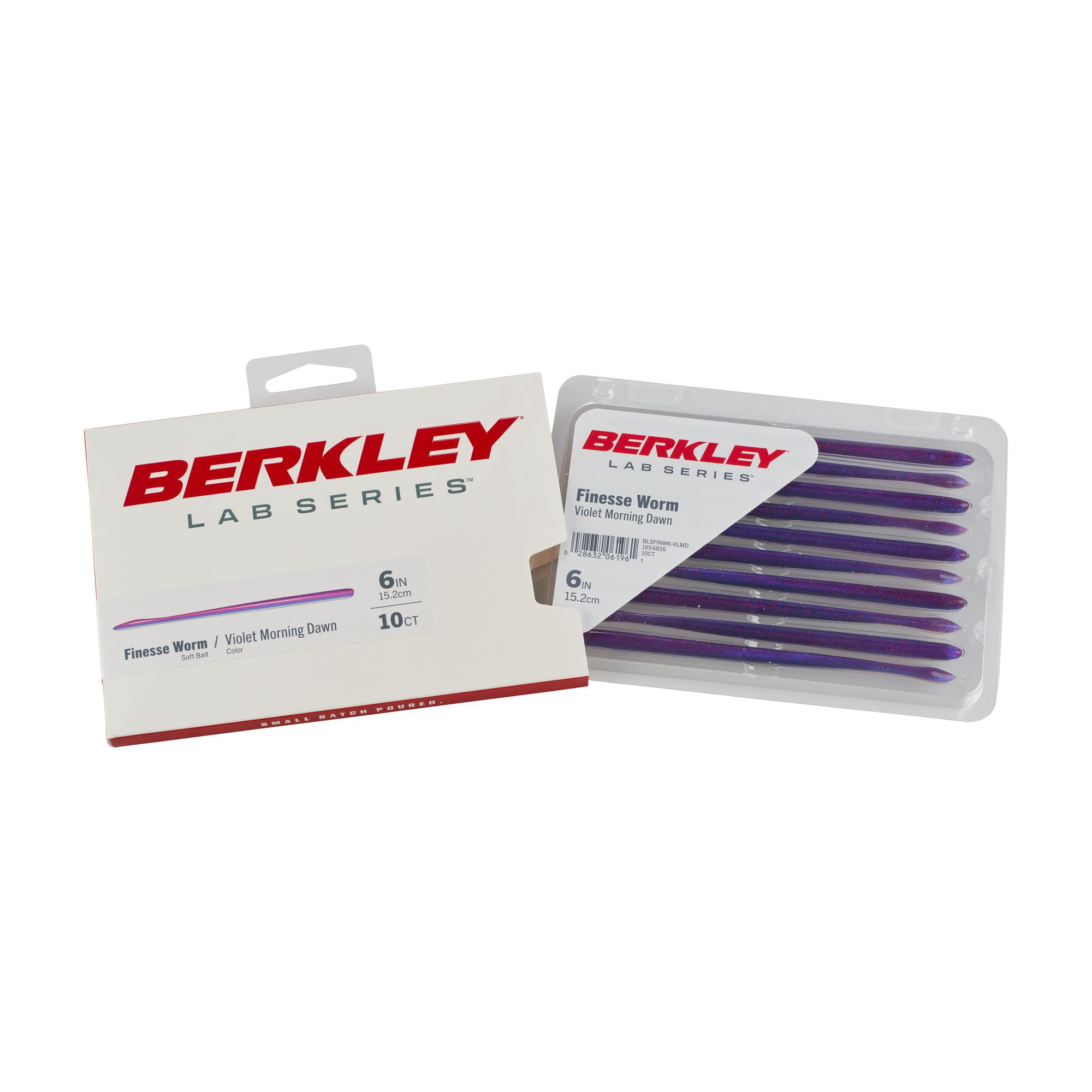 Berkley Lab Series™ Finesse Worm, 6 in, Violet Morning Dawn (10 Count)
