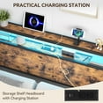 thumbnail image 5 of Maritcute Full Size LED Lighted Headboard with 2 Outlets & USB Ports, Adjustable Height and Storage, Easy Assembly, 5 of 9