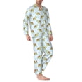 thumbnail image 2 of Sikiie Cartoon Sea Turtle Mens Pajama Set, Soft Warm Long Sleeve Sleepwear, Cozy Button-Down Pjs for Men-X-Large, 2 of 7