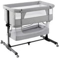 Nordmiex Baby 3 in 1 Adjustable Bedside Sleeper Bed for Infant Baby with Breathable Net