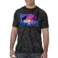 thumbnail image 2 of Wild Bobby, Jumping Whale During Beach Sunset, Animal Lover, Tie-Dye Tees, Spiral Black, Medium, 2 of 3