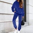 thumbnail image 6 of larppty Velour Lounge Sets for Women 2 Piece Velvet Tracksuits Jogging Hoodie Sweatsuits Soft Sports Leisure Jogger Outfit（Blue， M）, 6 of 9