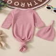thumbnail image 4 of 2 Pcs Nouveau-Né Bébé Fille Garçon Rentrant à la Maison Robe Nouée Unisexe Tenue de Sommeil Pyjama, 4 of 6
