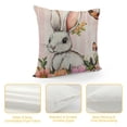thumbnail image 4 of PRATYUS  Easter Pillow Covers Happy Easter Bunny Pink Throw Pillow Covers Hello Spring Easter Eggs Cushion Case for Sofa Couch 18x18in, 4 of 5