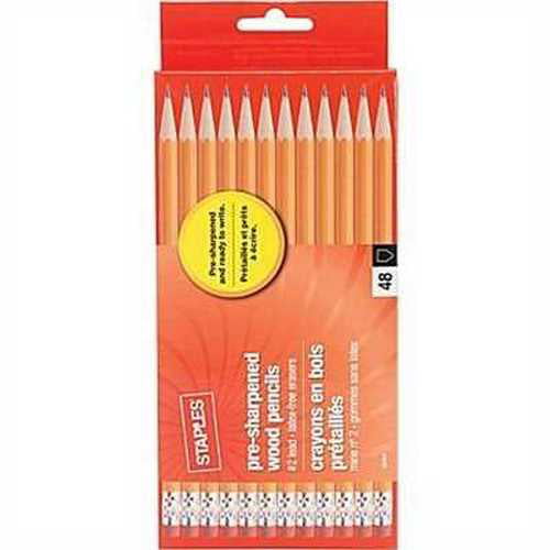 Staples Pre Sharpened 2 Yellow Pencils 4 Dozen