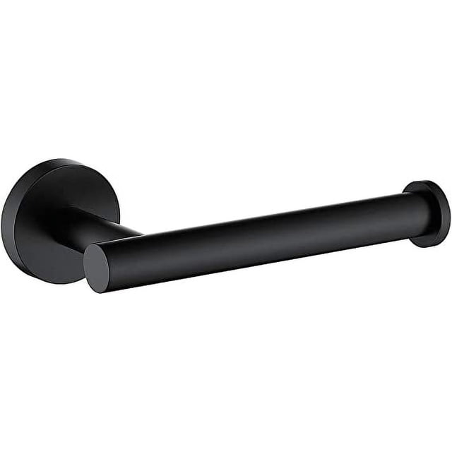 Matte Black Toilet Paper Holder SUS304 Stainless Steel, Modern Round Tissue Roll Holders Wall Mount, Toilet Paper Roll Dispenser Bathroom 5 inch TP Holder for Kitchen Washroom