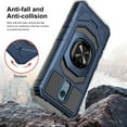 thumbnail image 2 of For Nokia C100 Case [Military Grade] Ring Car Mount Kickstand w/[Tempered Glass] Hybrid Hard PC Soft TPU Shockproof Protective Case - Blue, 2 of 7