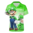 thumbnail image 4 of Luigi's Mansion Anime Kid's Short Sleeved Shirt Summer Daily Casual Button-Down Shirts Tee Top Teen Beach Clothing With Pocket, 4 of 7