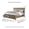thumbnail image 4 of FOA Frigga Transitional 3-Piece Gray Wood Bedroom Set - Cal King + 2 Nightstands, 4 of 9