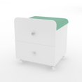 thumbnail image 4 of Garvee Vanity Stool Chair with Storage, Square Makeup Vanity Stool Side Table with Storage Drawer, Padded Seat for Bedroom, Living Room, Home Office, Makeup Stations, Green, 4 of 7