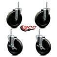 thumbnail image 2 of 6 Inch Phenolic Wheel Swivel 3/4 Inch Threaded Stem Caster Set 2 Brakes SCC, 2 of 2