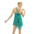 thumbnail image 4 of TTAO Women's Lyrical Ballet Dancing Costume Criss Cross Back Leotard Dance Dress Modern Contemporary Dark Green X-Small, 4 of 7