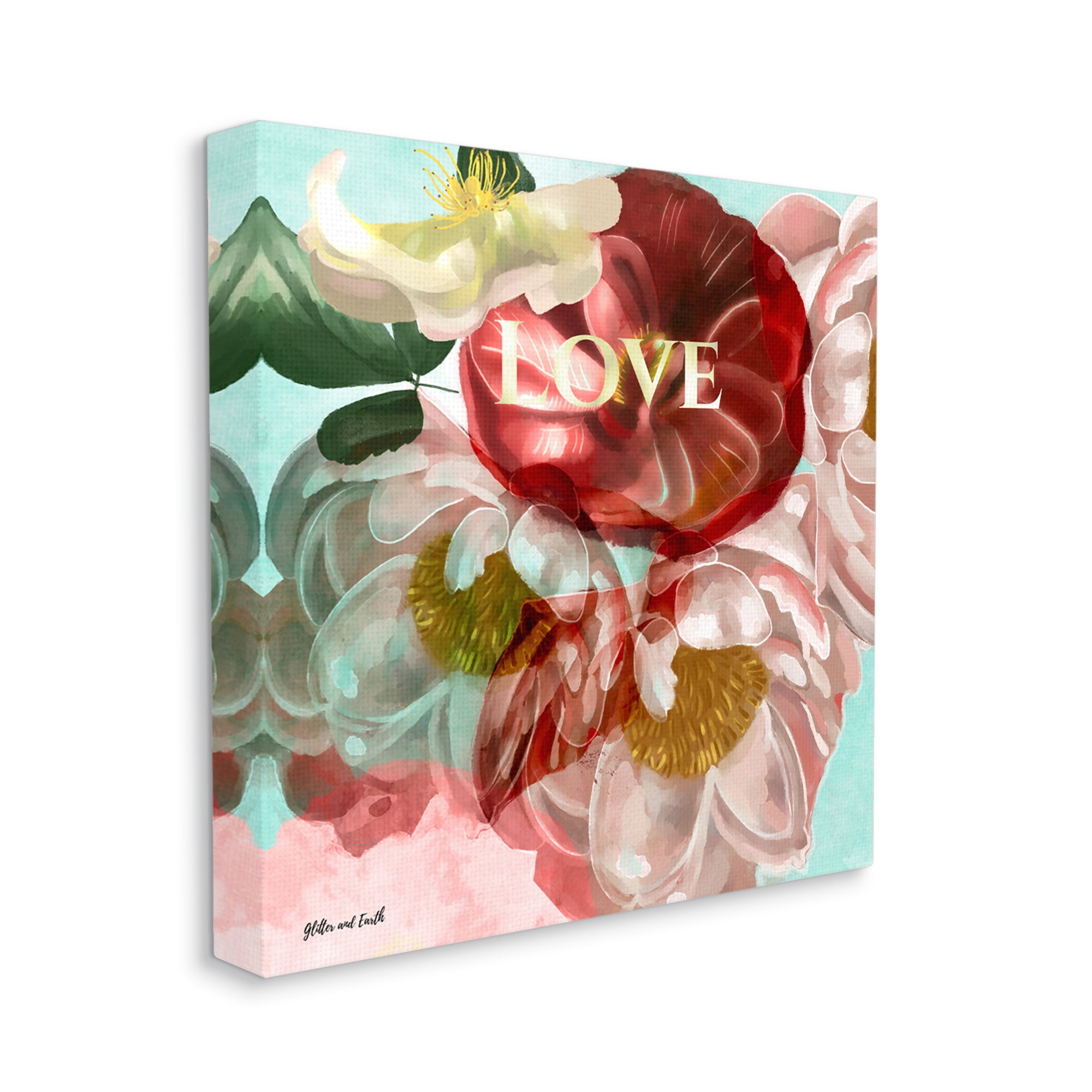 Stupell Love Romantic Blooming Peonies Botanical & Floral Painting Gallery Wrapped Canvas Print Wall Art