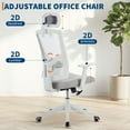thumbnail image 3 of Ergonomic Reclining Office Chair – High Back Mesh Desk Chair with Adjustable Headrest, Fold-Over-Up Arms, Full Lumbar Support, for Home Office or Gaming, 3 of 8
