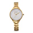 thumbnail image 1 of Reloj de cuarzo informal resistente al agua con banda de acero para mujer de nueva moda (esfera blanca con caja dorada), 1 of 1