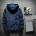 thumbnail image 4 of YLSDY Men's Lightweight Windbreaker Outdoor Sportswear Hooded Jacket Coats Quick Dry Breathable Thin Jackets with Zipper Pockets Solid Color Spring Autumn Blue XXL, 4 of 8