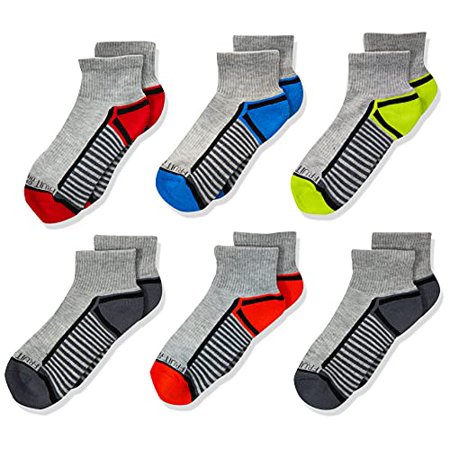 

Fruit of the Loom boys 6 Pair Pack Half Cushion Casual Sock Gray Assort 9 11 US