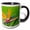 Black/White, variant on 3drose, Bird of Paradise Flower, Waimea Valley, North Shore, Oahu, Hawaii., 11oz Two-tone Green Mug