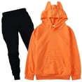 thumbnail image 4 of Toddler Girls' Outfits Kids Long Sleeve Hoodie Sweatshirt Pants Casual Solid Outfit For Big Sweatsuits 9-10 Years, 4 of 4
