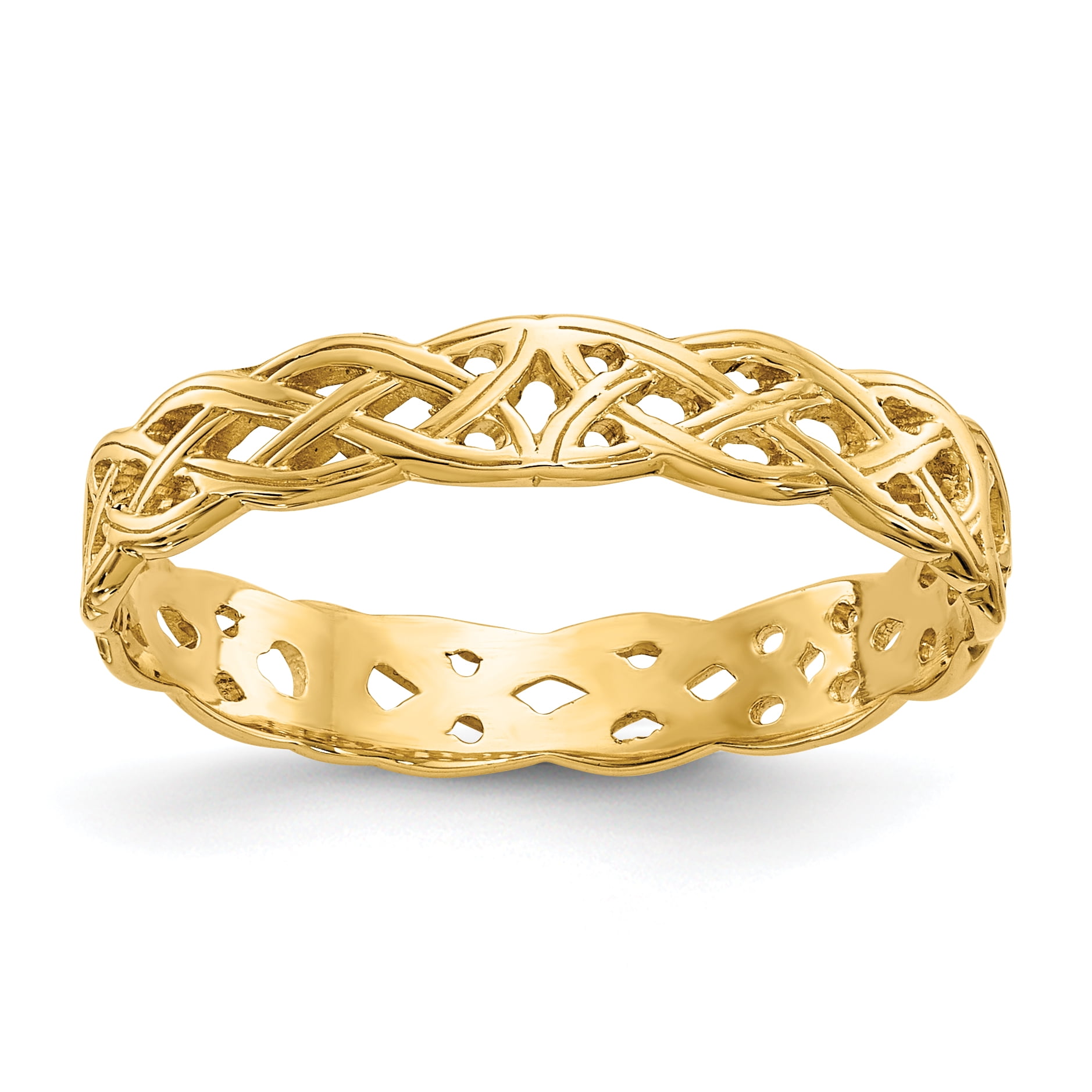 IceCarats 14kt Yellow Gold Irish Claddagh Celtic Knot Wedding Ring
